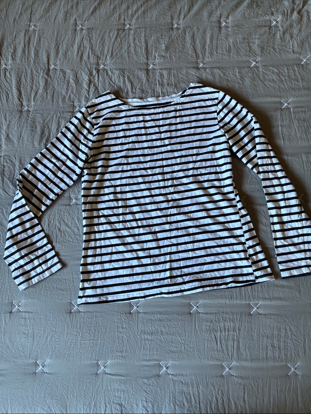 Classic Black & White Striped Long Sleeve Top